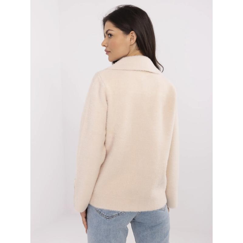 Svetlo béžová bunda z alpaky s vreckami