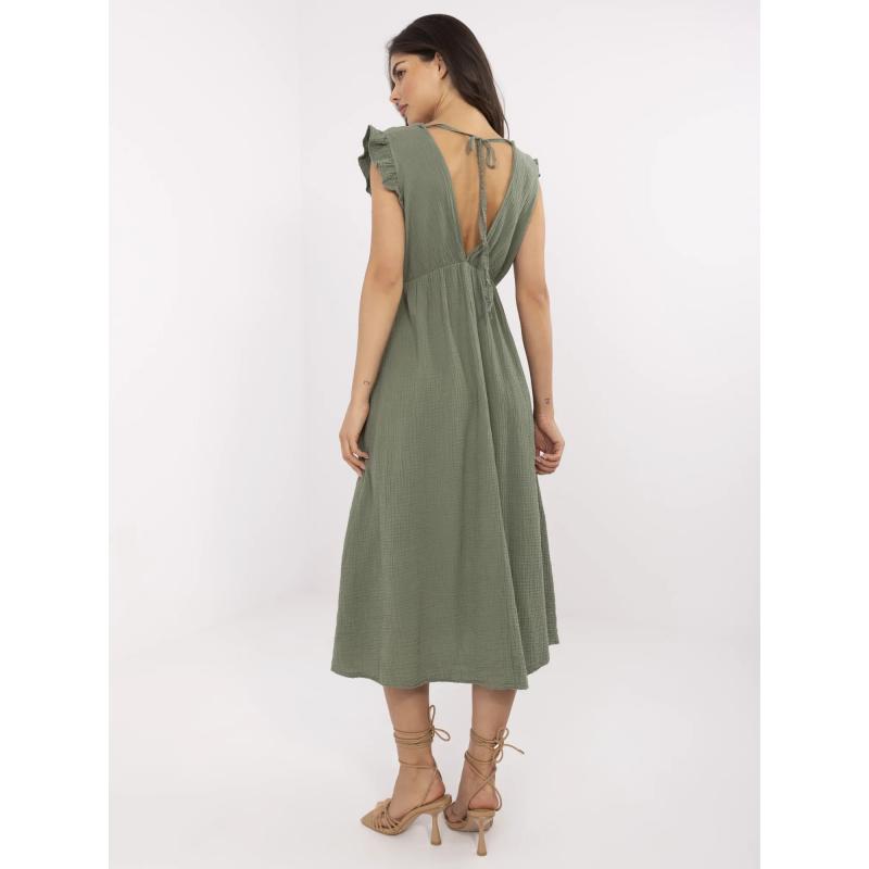 Khakové letné mušelínové šaty