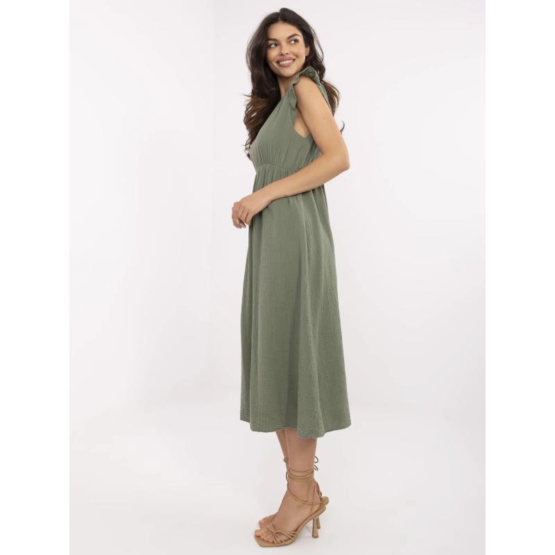 Khakové letné mušelínové šaty