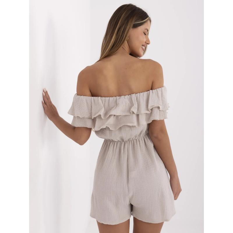 Bézs muszlin overall V-kivágással