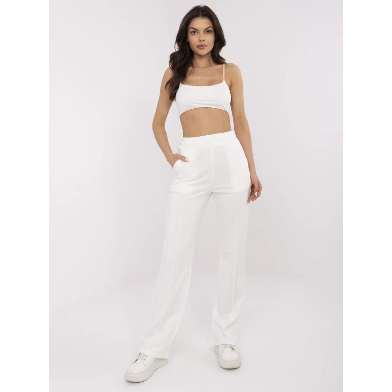 Ecru alapvető pamut melegítő nadrág