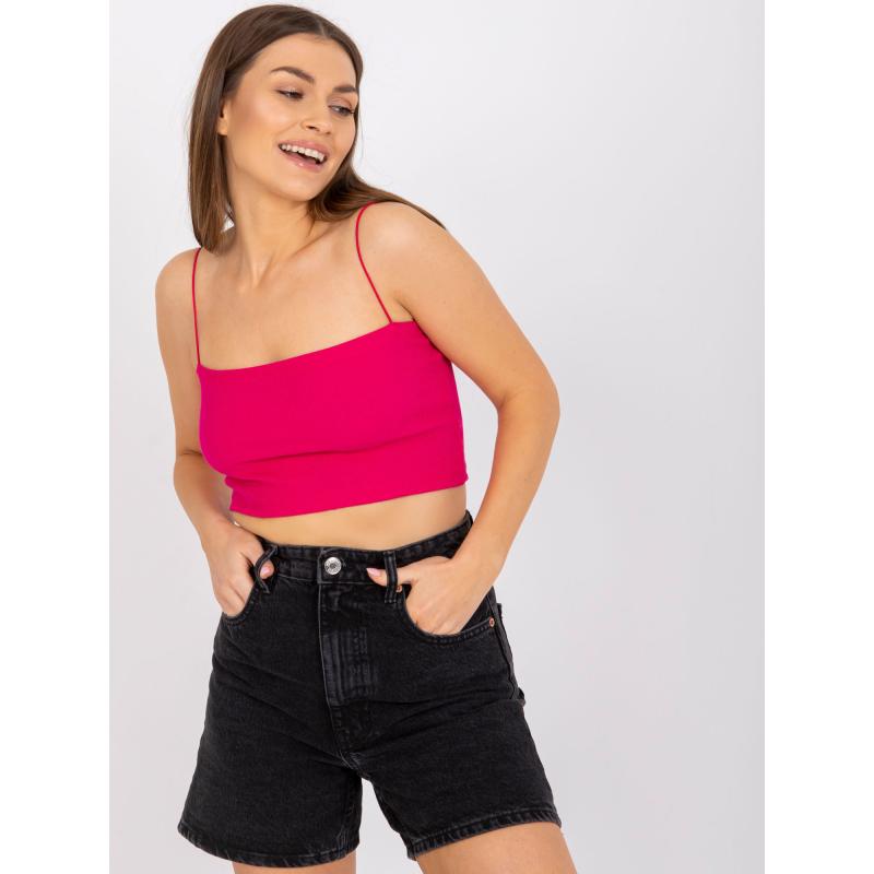 Fuchsiový krátky top Aria s ramienkami od RUE PARIS
