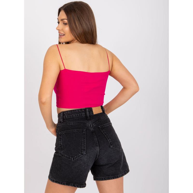 Fuchsiový krátky top Aria s ramienkami od RUE PARIS