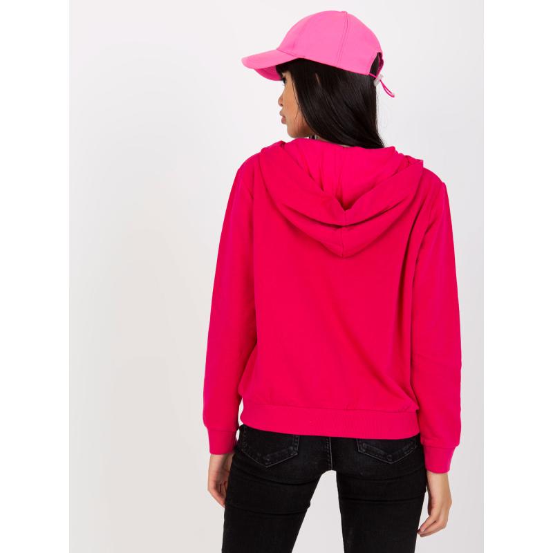 Fuchsiová basic mikina s kapsami