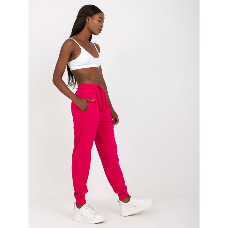 Fukszia alapvető melegítő nadrág magas derékkal