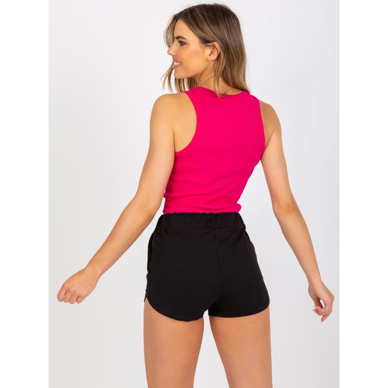 Fuchsiové bavlnené basic pruhované tričko