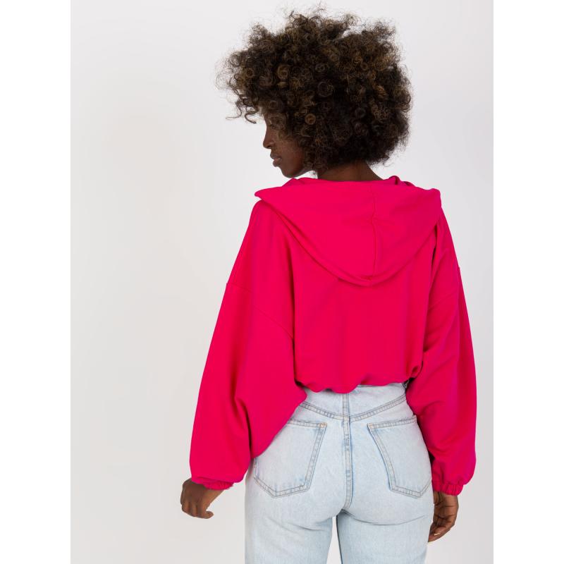 Fuchsiová basic mikina s širokými rukávy RUE PARIS