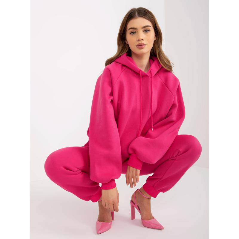 Fuchsiová dámska základná tepláková súprava s nohavicami