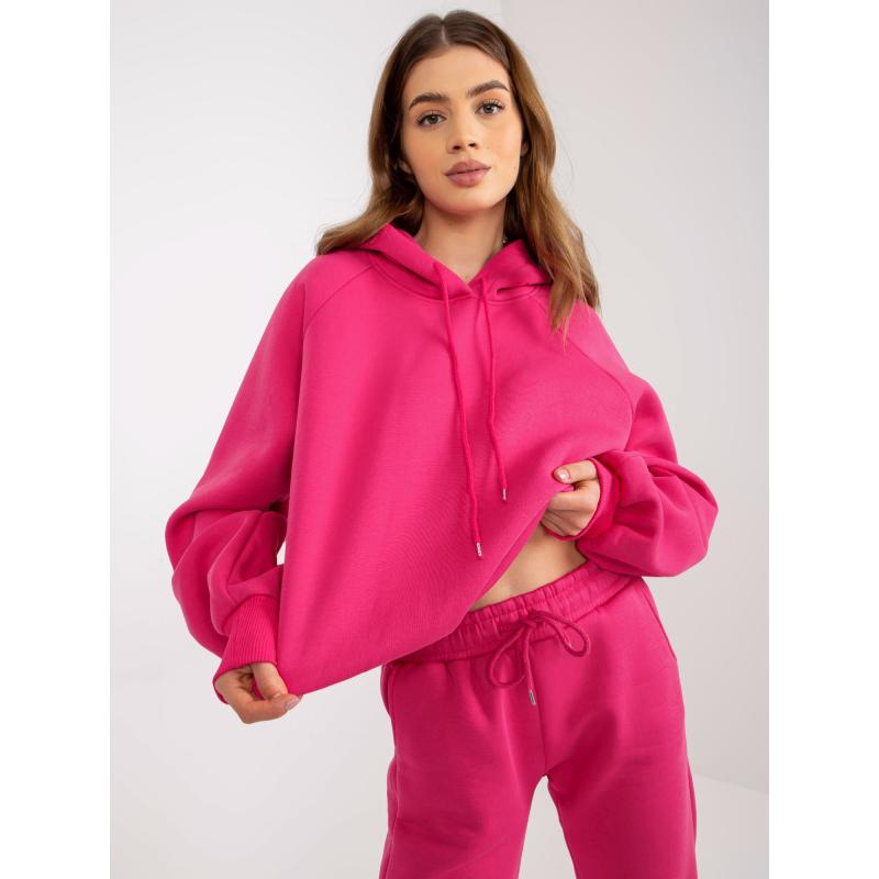 Fuchsiová dámska základná tepláková súprava s nohavicami