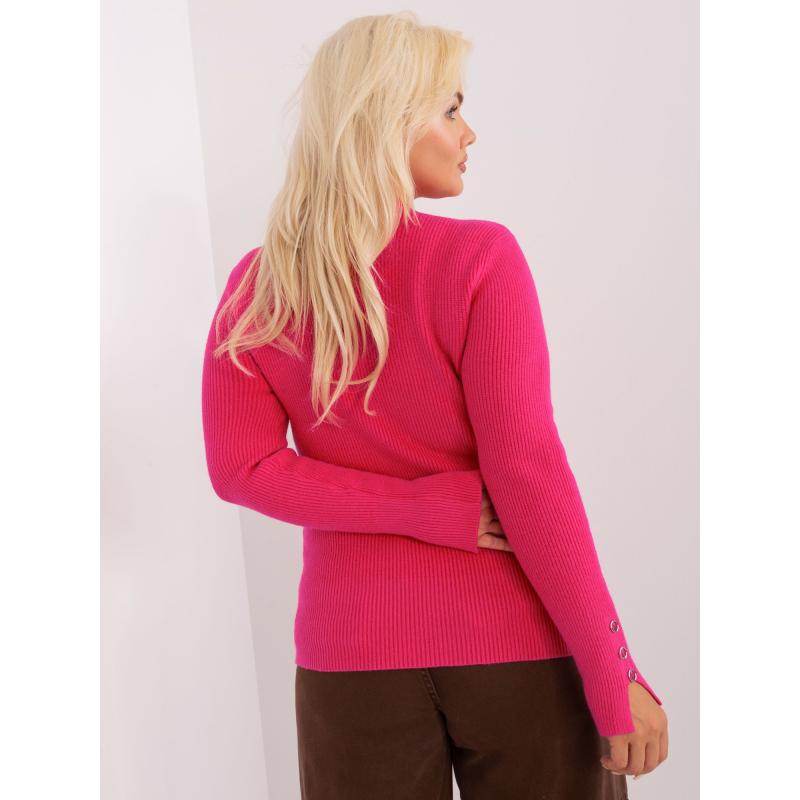 Fuchsiový oversized sveter s prímesou vlny OCH BELLA