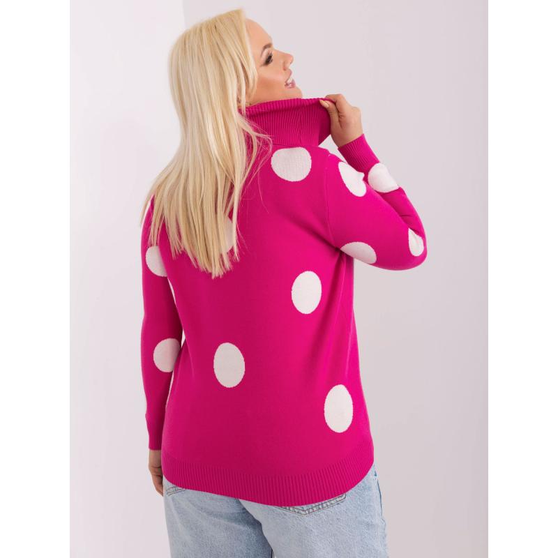 Fuchsiový dlhý oversized sveter s nápisom RUE PARIS