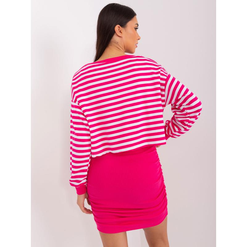 Fuchsiová a biela základná súprava so skladanými šatami