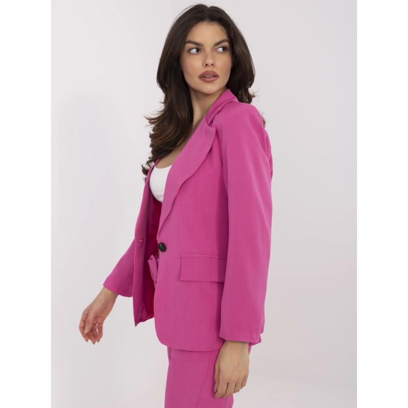 Fukszia színű klasszikus kabát szettből