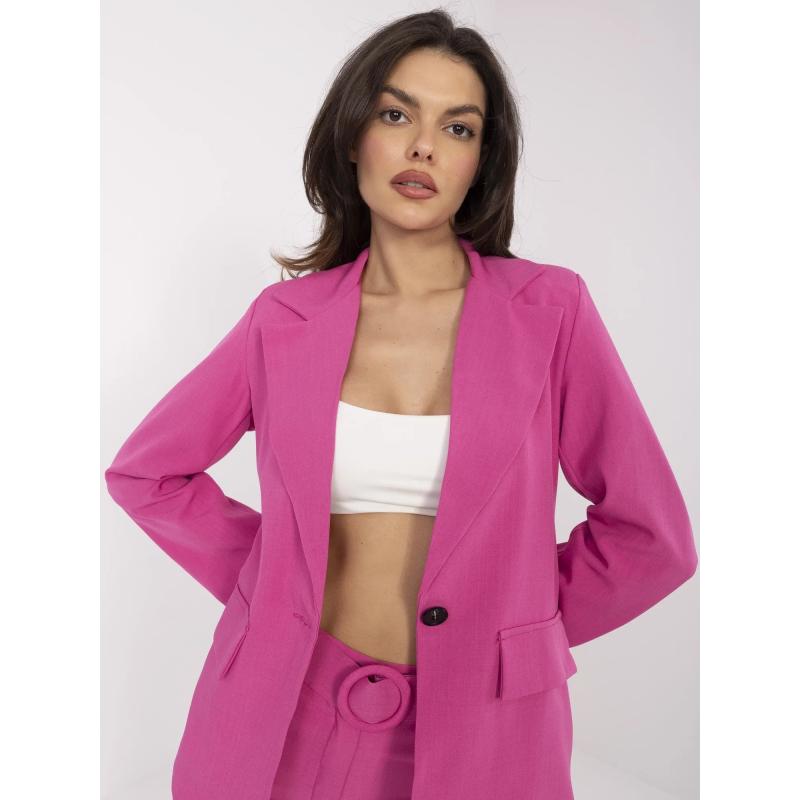 Fukszia színű klasszikus kabát szettből