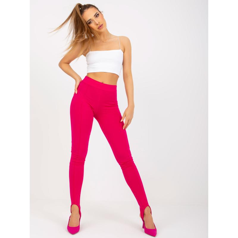 Internetové fuchsiové basic legíny s pásikom pod chodidlom