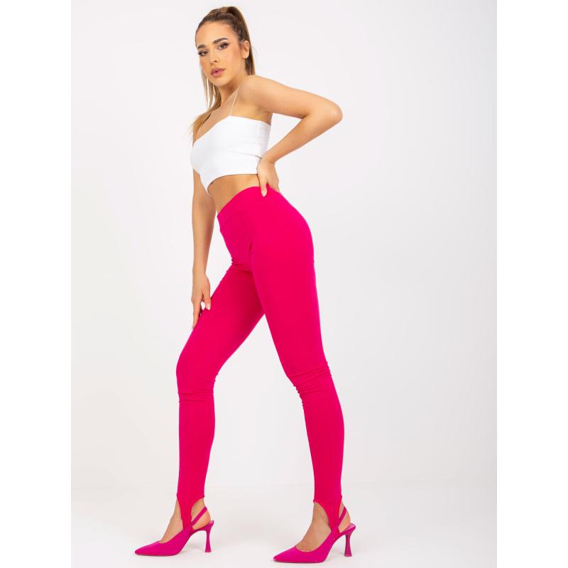 Internetové fuchsiové basic legíny s pásikom pod chodidlom