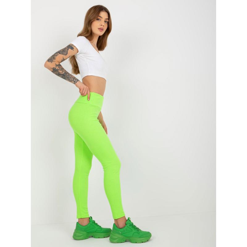 Fluorescenčné zelené basic legíny s pruhmi