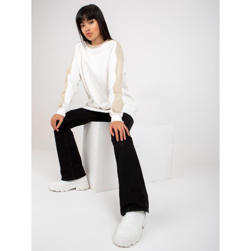 Fehér és bézs alap oversized pulóver RUE PARIS