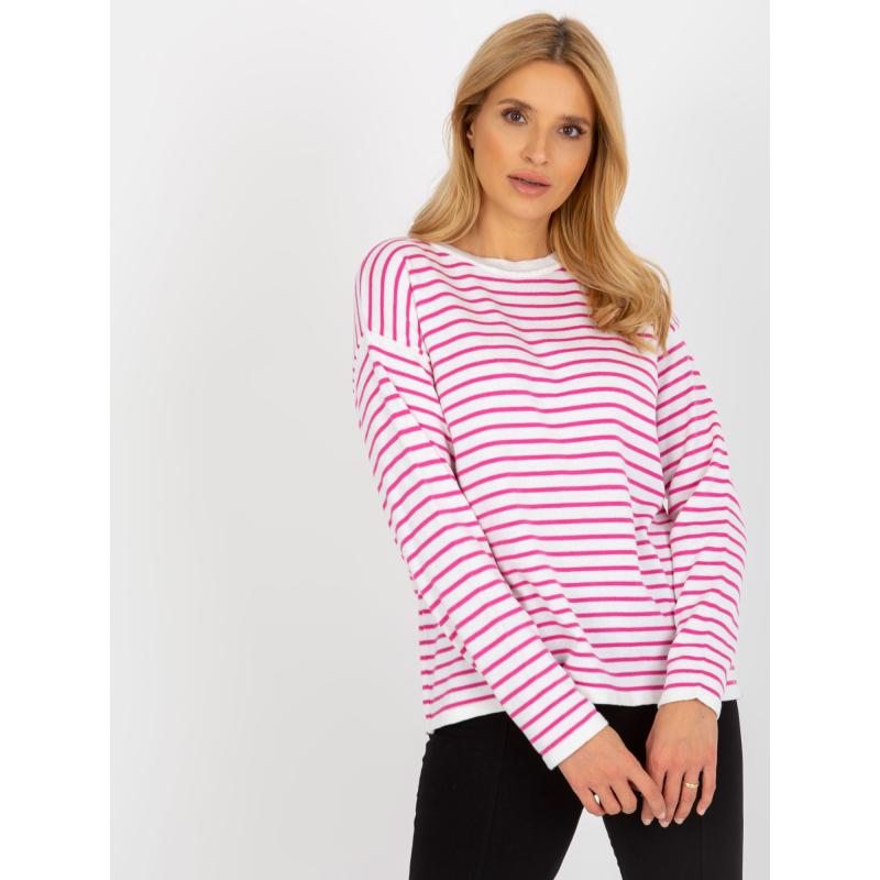 Világos lila, klasszikus szabású, testhezálló pulóver