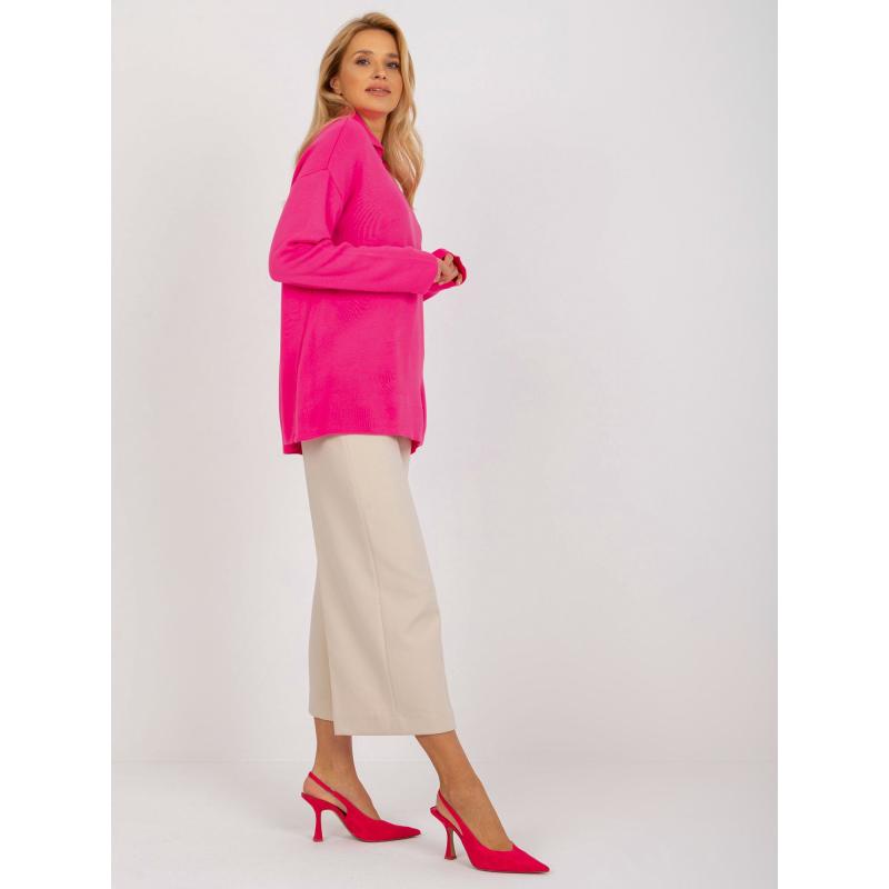 Világos lila, laza női pulóver RUE PARIS