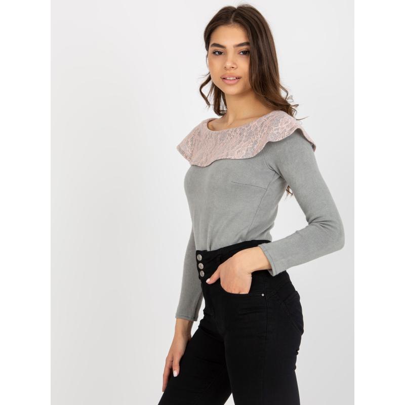 Fluoreszkáló sárga női pulóver gyapjúval