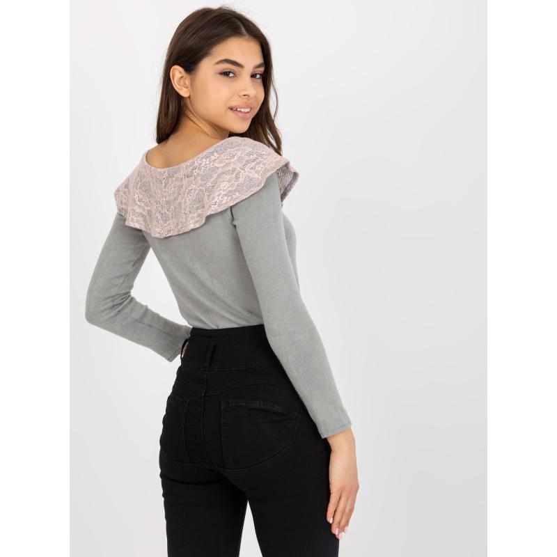 Fluoreszkáló sárga női pulóver gyapjúval