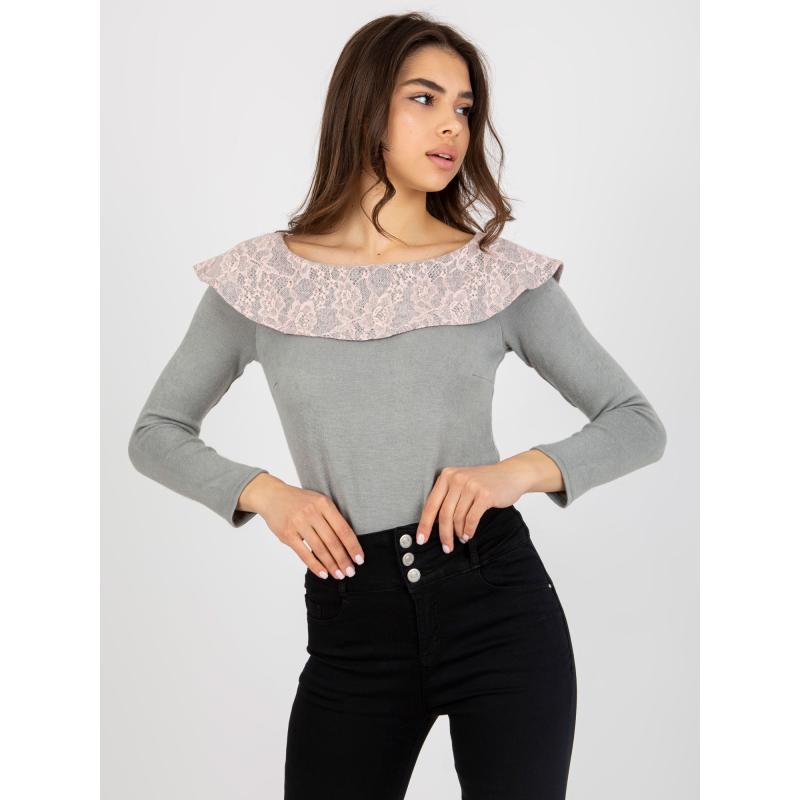 Fluoreszkáló sárga női pulóver gyapjúval