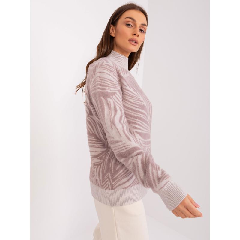 Fuchsiový sveter s rolákom z viskózovej zmesi