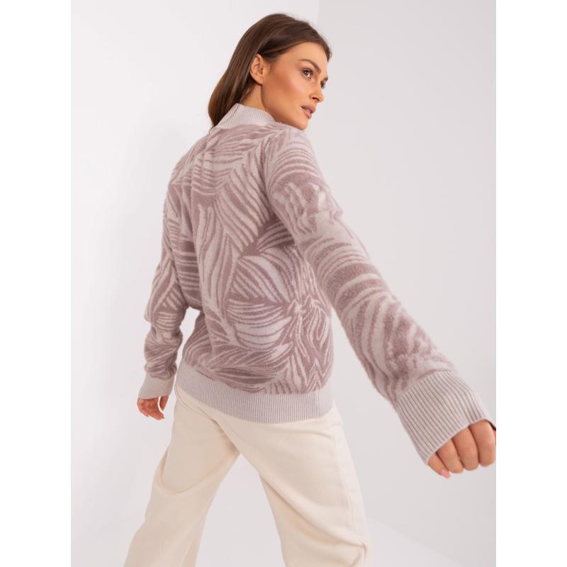 Fuchsiový sveter s rolákom z viskózovej zmesi