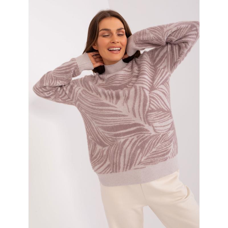 Fuchsiový sveter s rolákom z viskózovej zmesi