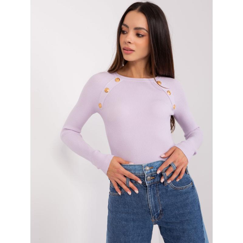 Fuchsiový základný sveter s rolákom a elastickými manžetami