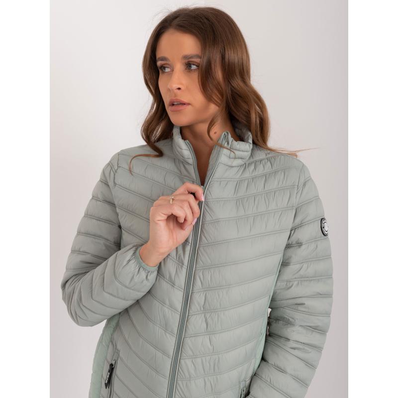 Pistáciová prešívaná bunda s vreckami SUBLEVEL