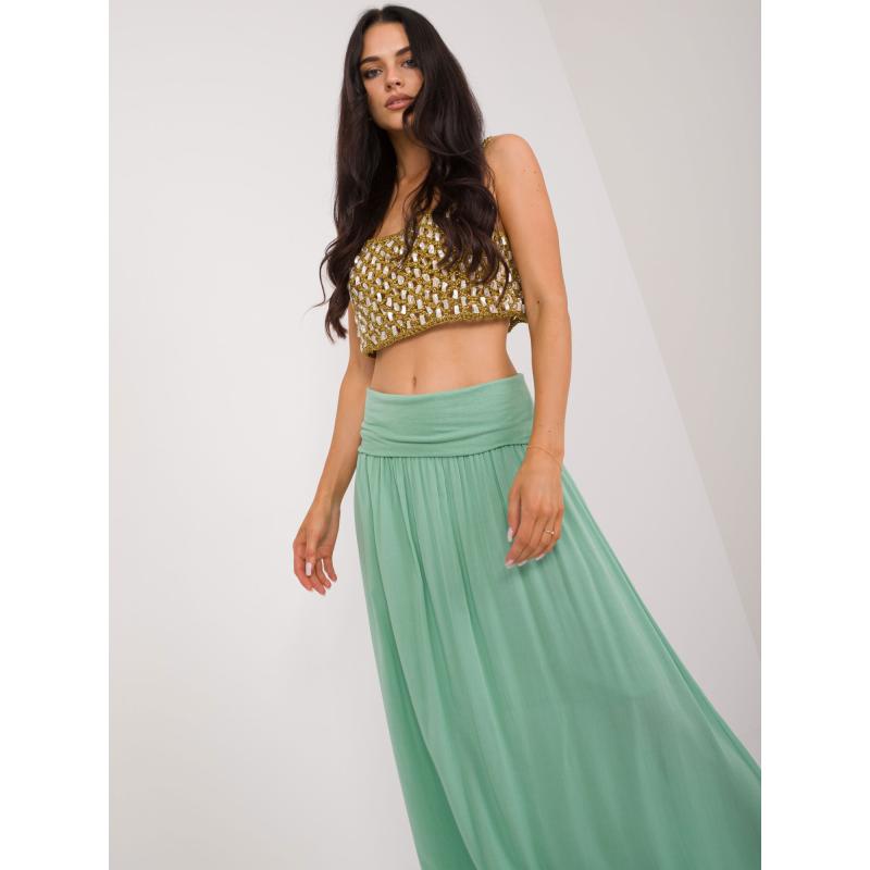 Pistáciová maxi sukně v italském stylu Clarence OCH BELLA