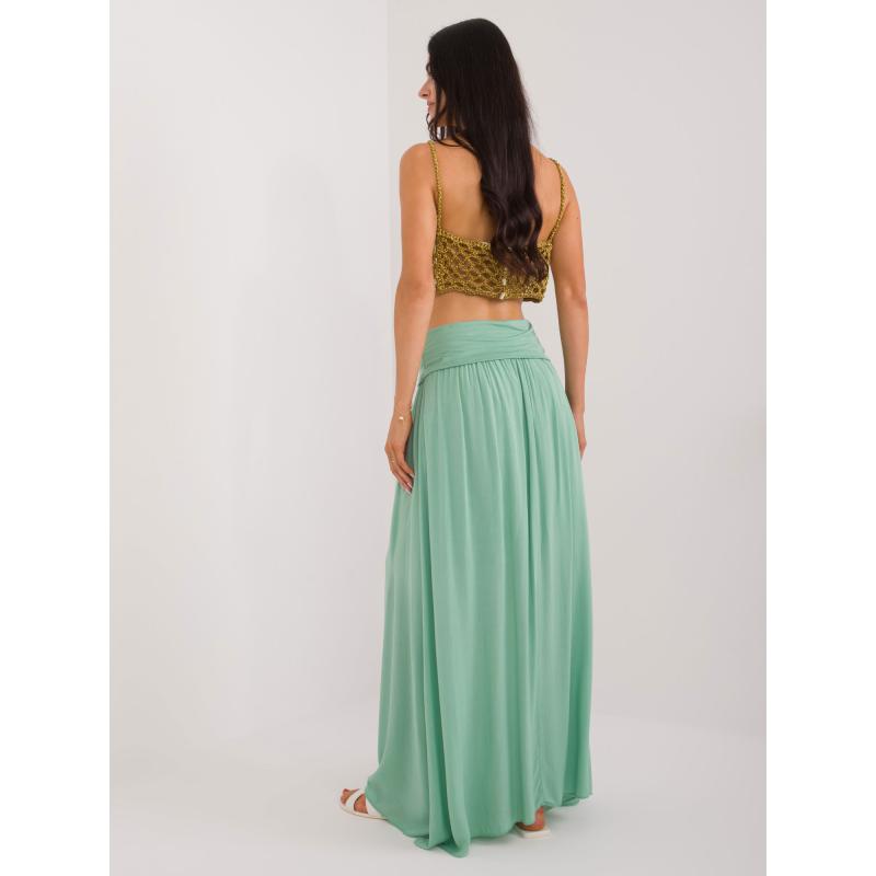 Pistáciová maxi sukně v italském stylu Clarence OCH BELLA
