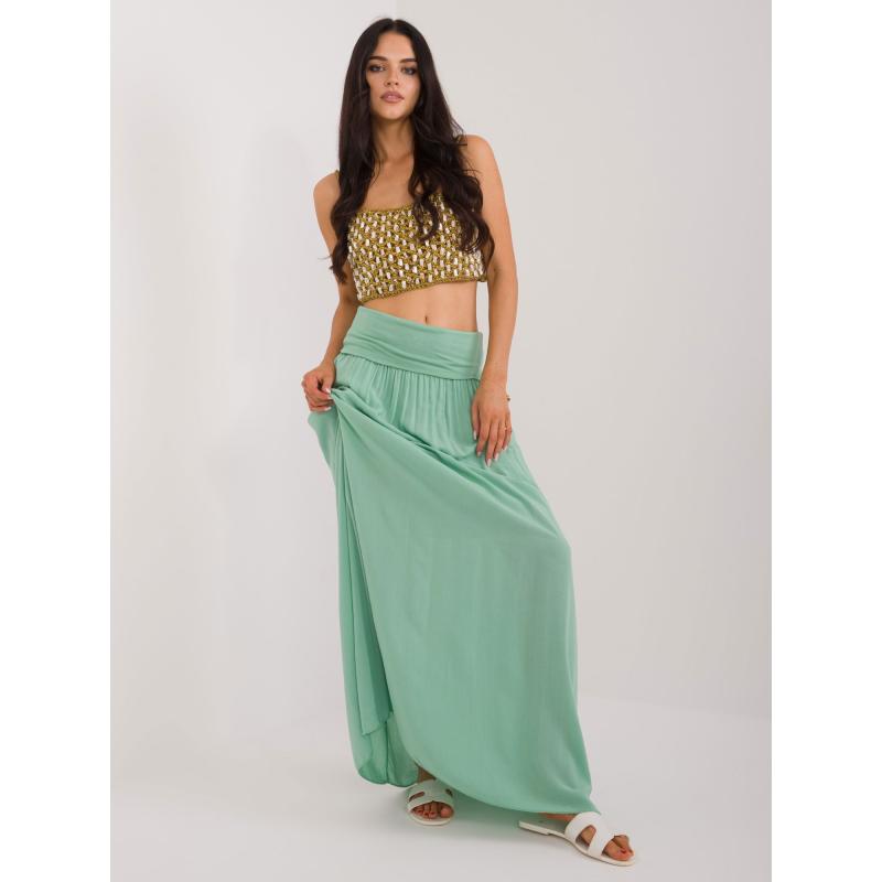 Pistáciová maxi sukně v italském stylu Clarence OCH BELLA