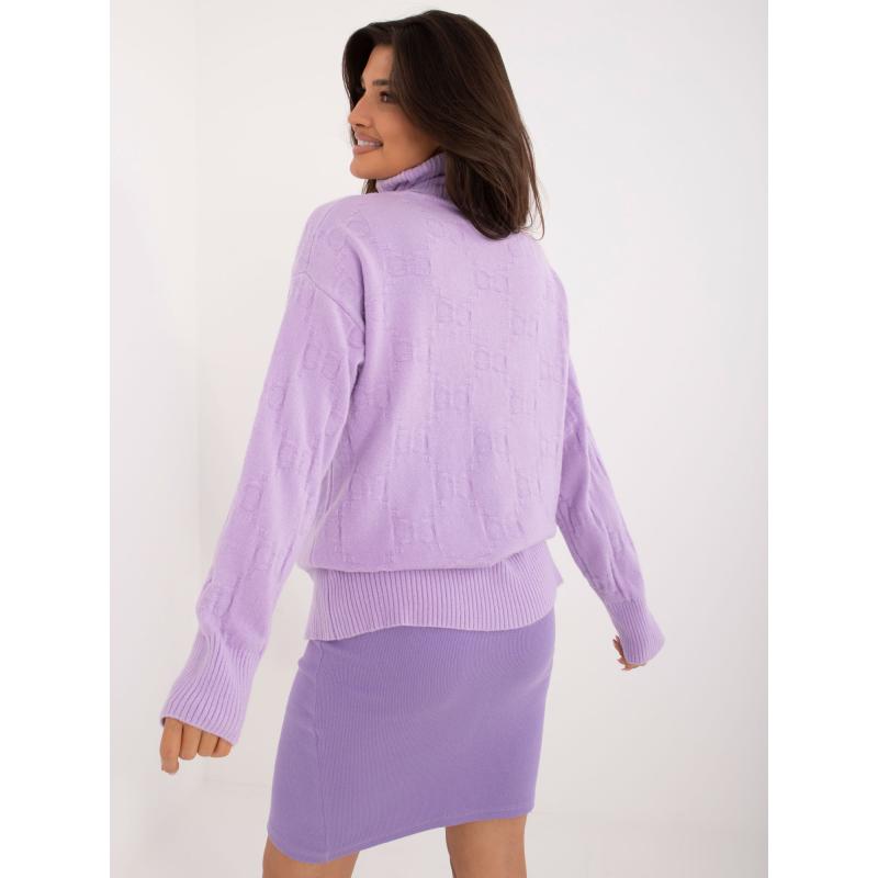 Fuchsiový svetr s odhalenými rameny a pružnými lemy