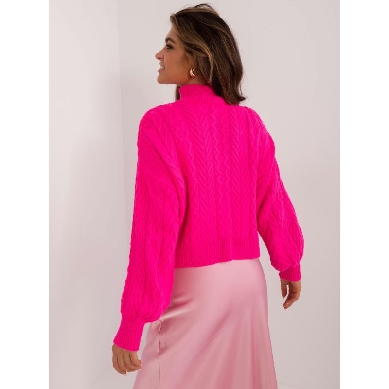 Fukszia és bézs alapblúz csíkos garbóval