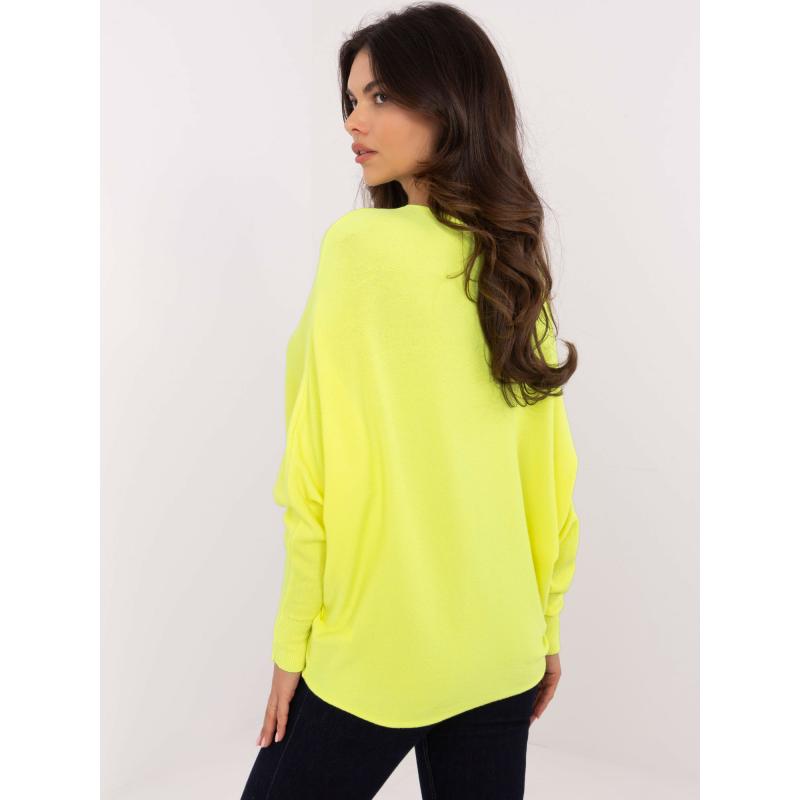 Fluorescenčný ružový krátky asymetrický sveter s výrezmi RUE PARIS