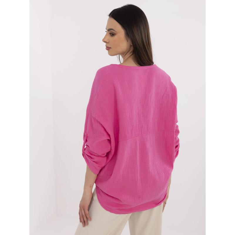 Růžová mušelínová košile pro ženy na léto