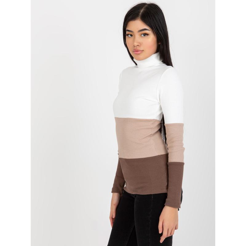 Ecru klasszikus pulóver viszkózzal