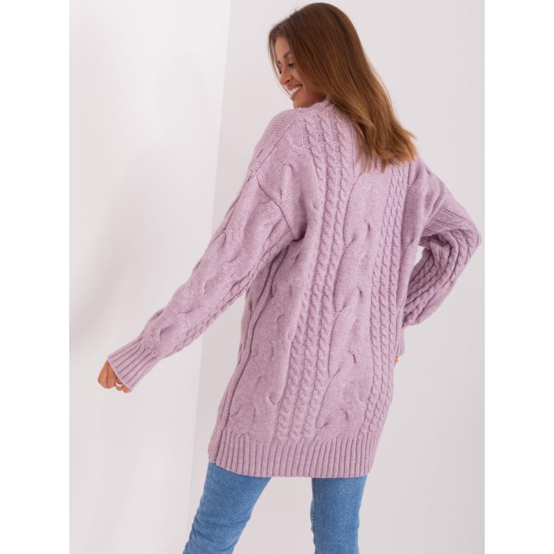 Világos rózsaszín pulóver puffos ujjú