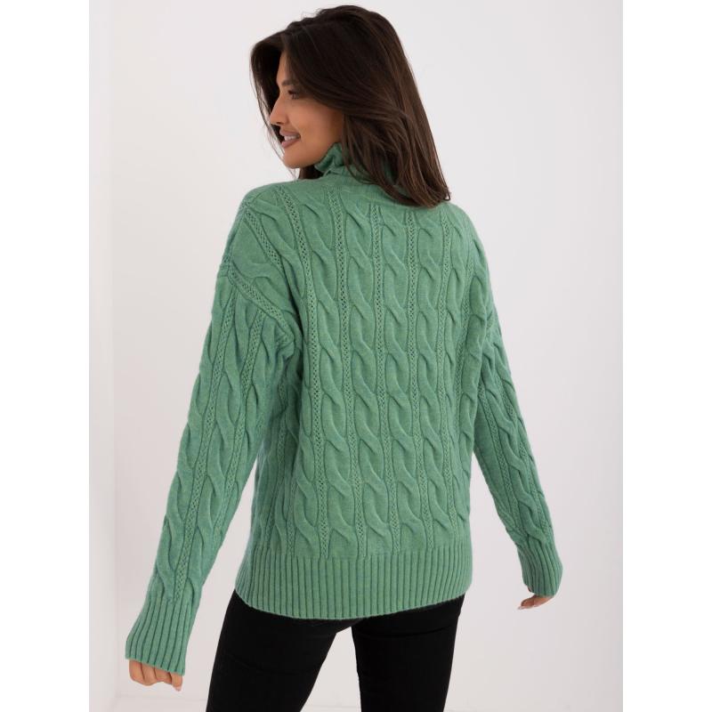 Ecru-hnědá základní blůza s rolákem a pruhy