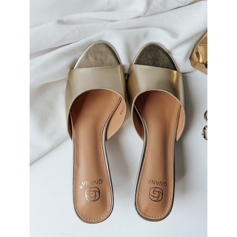 DORIMI női papucsok, arany színben