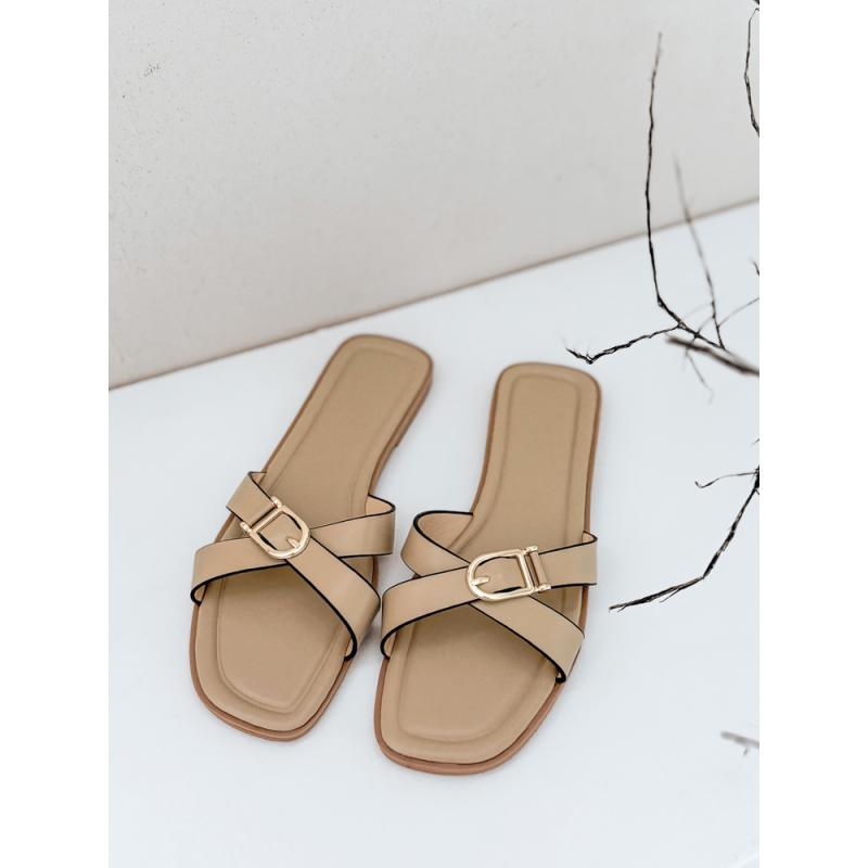 Dámske šľapky béžové