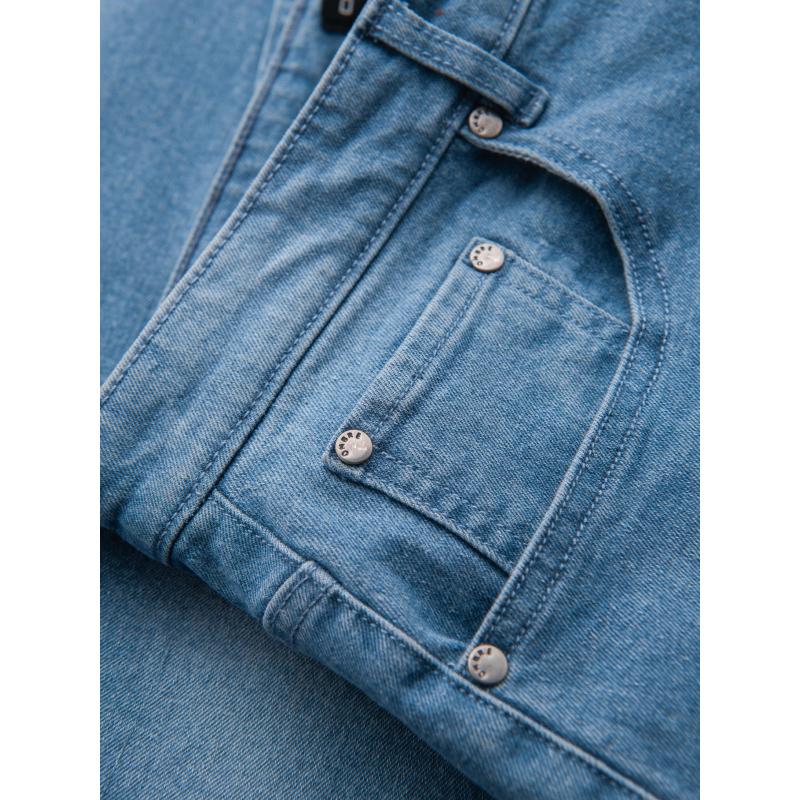 Pánske krátke džínsové šortky s vyhrnutou nohavicou - modré V2 OM-SRDS-0164