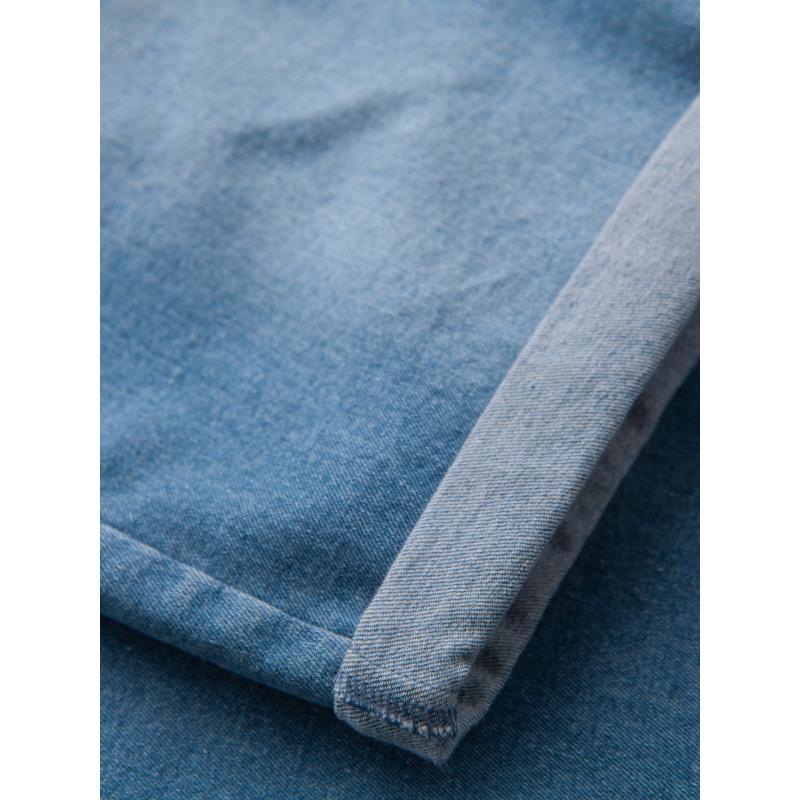 Pánske krátke džínsové šortky s vyhrnutou nohavicou - modré V2 OM-SRDS-0164