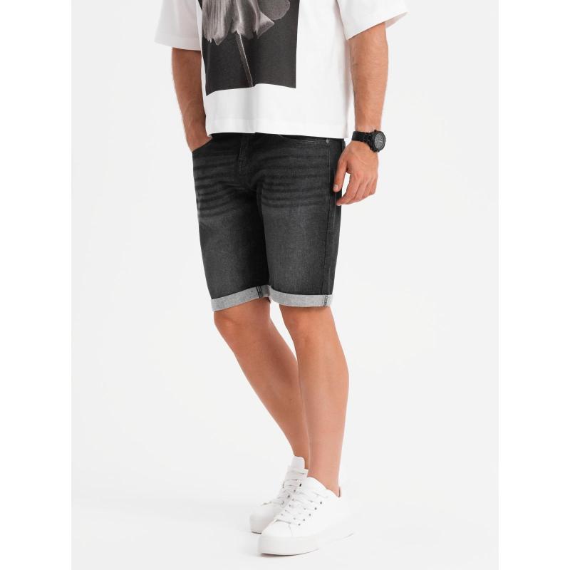 Férfi rövid farmer rövidnadrág - fekete V3 OM-SRDS-0164 OM-SRDS-0164