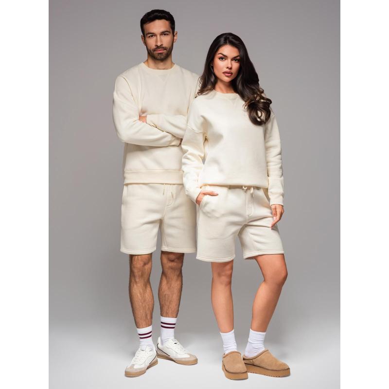 UNISEX mikina + šortky – krémová V2 Z108