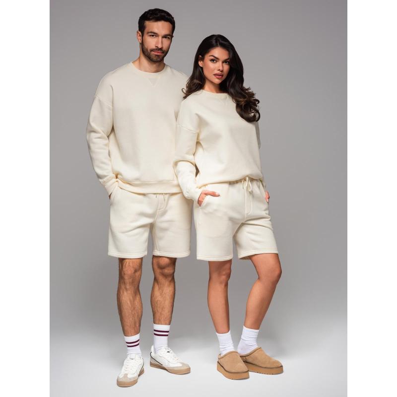 UNISEX mikina + šortky – krémová V2 Z108