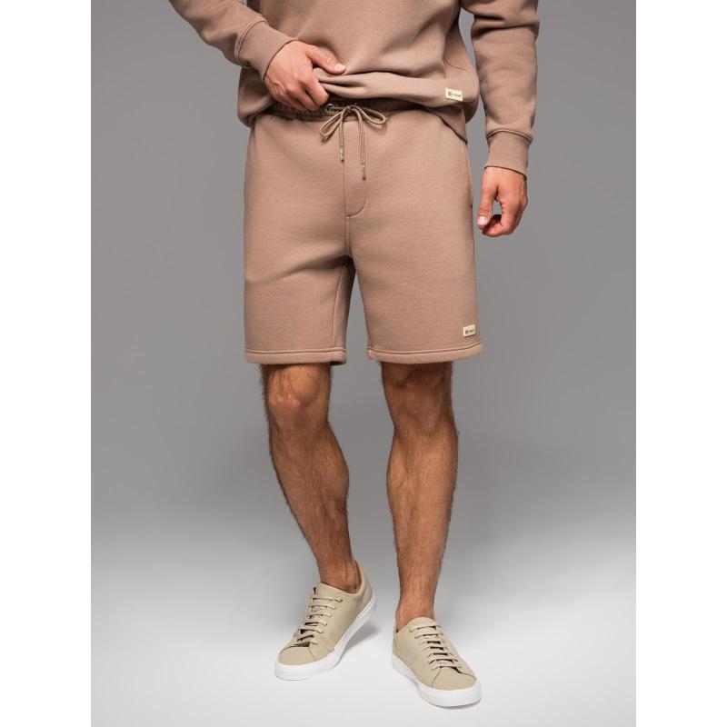 UNISEX souprava tepláková souprava mikina + šortky - hnědá V16 Z108